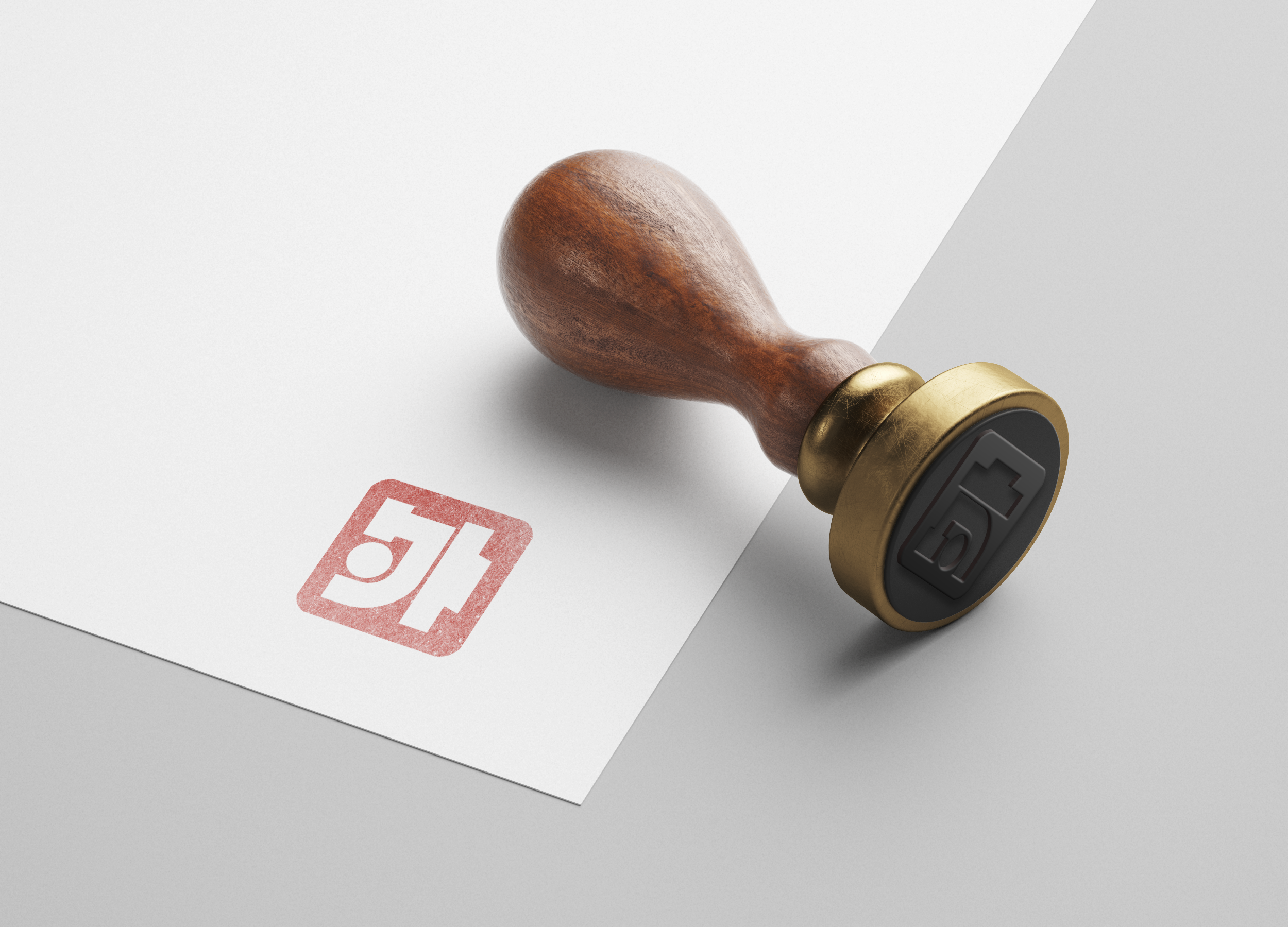 Outland Studio wooden stamp mockup — referencing Chinese seal carving tradition